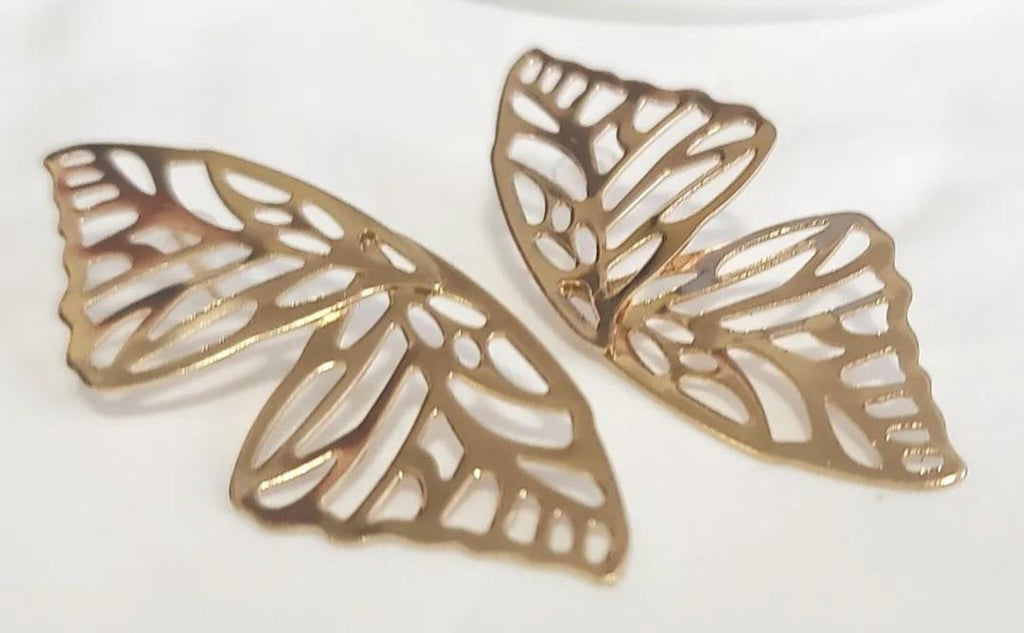 Gold butterfly earrings