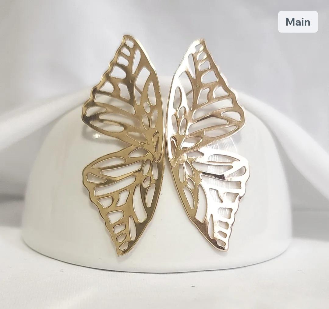 Gold butterfly earrings