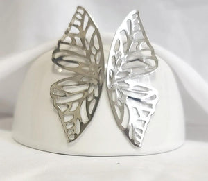 Silver butterfly earrings