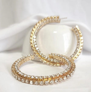 Gold Diamond Hoops